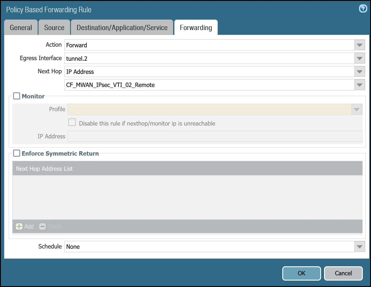 PBF: Trust to Magic WAN via tunnel.2 - Forwarding